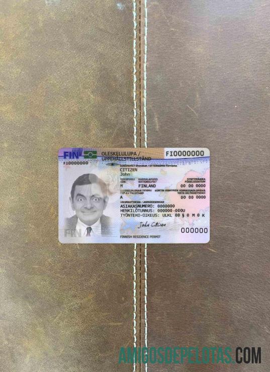 Autorização de residência na Finlândia versão 2 Photolook FRONT exemplo real